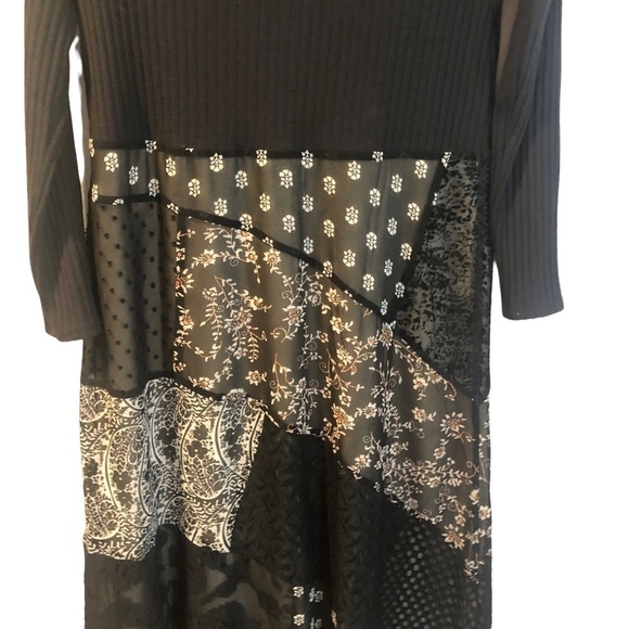 Anthropologie Maeve Belle Noir Patchwork Midi Dress Size Small - Picture 8 of 12